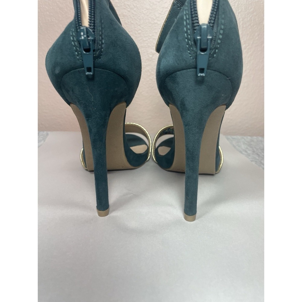 Forest Green Heels Size 7 Ankle‎ Strap Stiletto Sandals Wedding Guest Formal - Picture 3 of 10